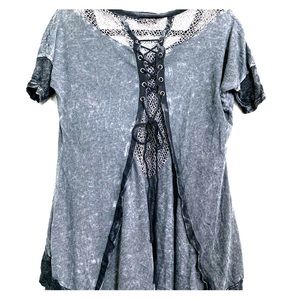 Lace/laceup T-shirt